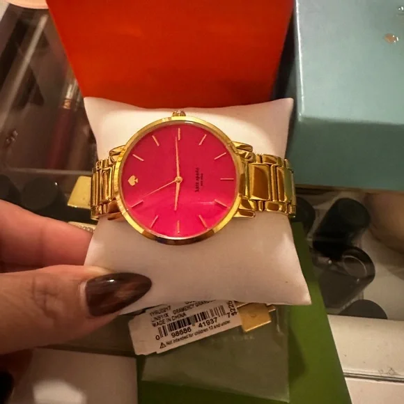 Kate Spade Gold and Pink Watch kate spade new york watch 176849 Womens Metro Gold Pink Rose  main image 2